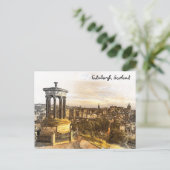 エディンバラスコットランドパノラマビューヴィンテージトラベル ポストカード (スタンド正面)