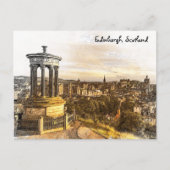 エディンバラスコットランドパノラマビューヴィンテージトラベル ポストカード (正面)