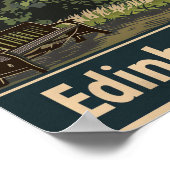 エディンバラスコットランドヴィンテージトラベルイラストレーション ポスター (角)