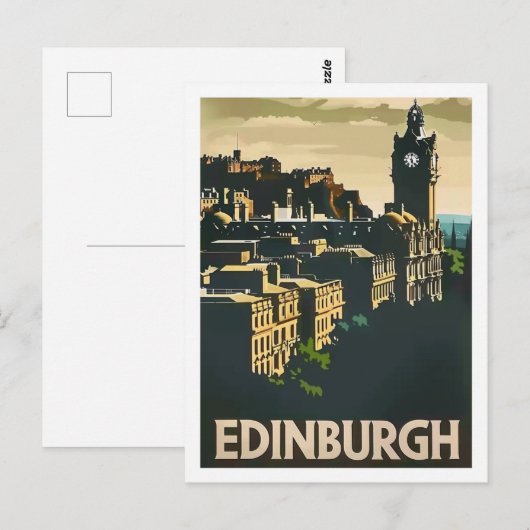 エディンバラスコットランドヴィンテージ有名トラベルプレイス ポストカード (正面/裏面)