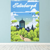エディンバラスコットランド キャンバスプリント (インサイチュ (ウッドフロア))