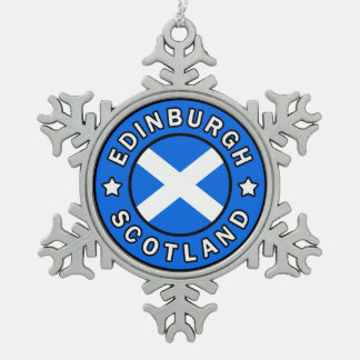 エディンバラスコットランド スノーフレークピューターオーナメント
