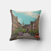 エディンバラダウンタウンシティスケープイラストレーション クッション (裏面)