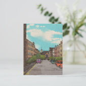 エディンバラダウンタウンシティスケープイラストレーション ポストカード (スタンド正面)