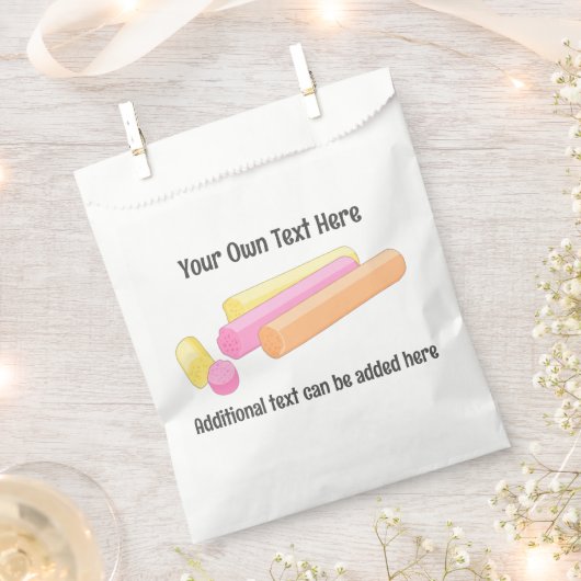 エディンバラロック – スウィートスコットランドキャンディ – 独自の文字 フェイバーバッグ (クリップ留めされた状態)