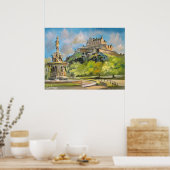 エディンバラ城の油絵ゴードン・ブルース・アート ポスター (キッチン)