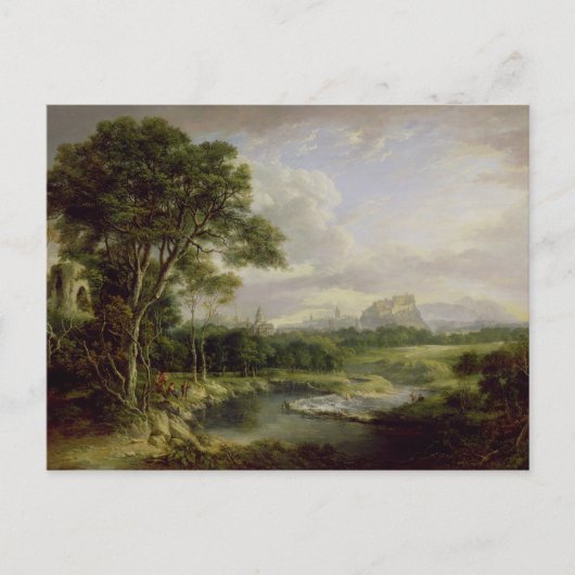 エディンバラ市のビュー, c.1822 (canv上の油) ポストカード (正面)