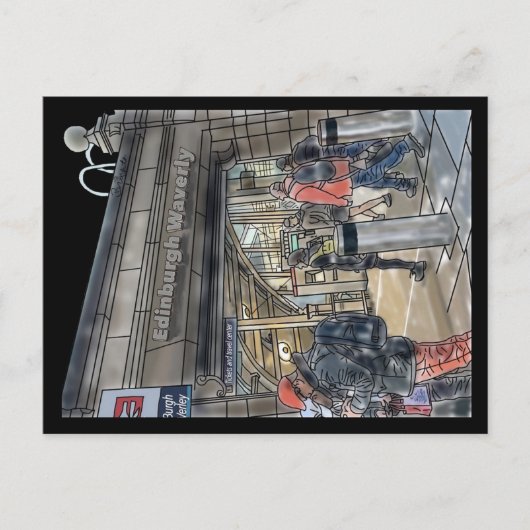 エディンバラ、スコットランドワバーリー駅はがき ポストカード (正面)