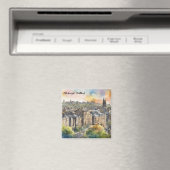 エディンバラ スコットランド 城 水彩画 旅行 マグネット (インサイチュ (食洗機))