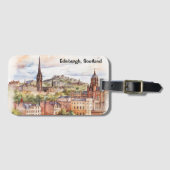 エディンバラ スコットランド 街並み 水彩画 旅行 ラゲッジタグ (正面横)