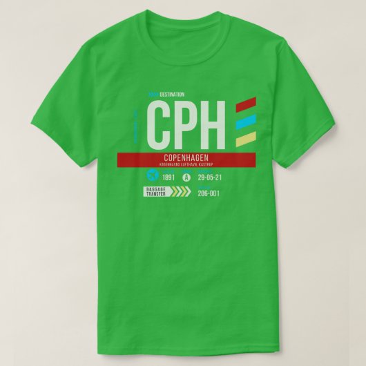 エディンバラEDI空港コード手荷物ラベル2 Tシャツ (デザイン正面)