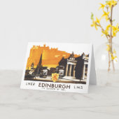 エディンバラLNERヴィン素晴らしテージ旅行ポスター カード (黄色い花)