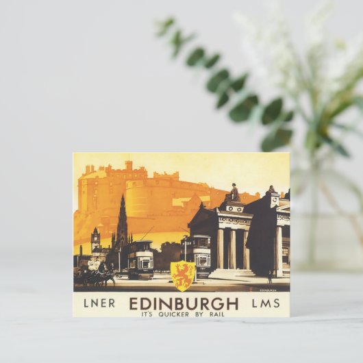エディンバラLNERヴィン素晴らしテージ旅行ポスター ポストカード (スタンド正面)