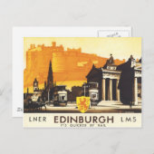 エディンバラLNERヴィン素晴らしテージ旅行ポスター ポストカード (正面/裏面)
