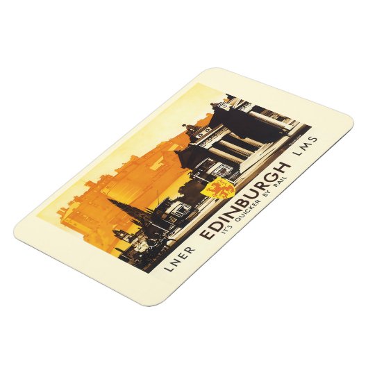 エディンバラLNERヴィン素晴らしテージ旅行ポスター マグネット (左側)