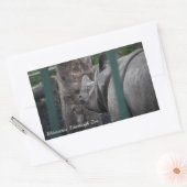 エディンバ素晴らしーグ動物園で一角サイ 長方形シール (封筒)