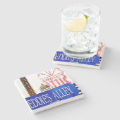 エディーの屋根裏部屋のコースター、エディーの屋根裏部屋のデッキ。 ストーンコースター (横)