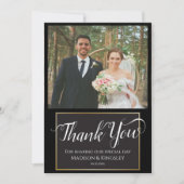 エディ素晴らしブラックゴシックミニマルサンキューカード 招待状 (正面)