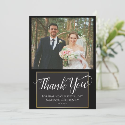 エディ素晴らしブラックゴシックミニマルサンキューカード 招待状 (スタンド正面)