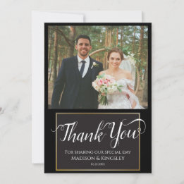 エディ素晴らしブラックゴシックミニマルサンキューカード 招待状