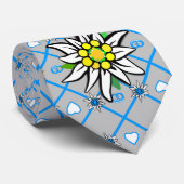 エデルワイスをブラックタイで結ぶ ネクタイ (ロール)