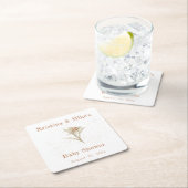 エデルワイスワイルドフラワーベビースシャワー スクエアペーパーコースター (インサイチュ)