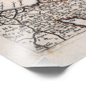 エデンのゴンドにある楽園の古代の地図 フォトプリント            (角)