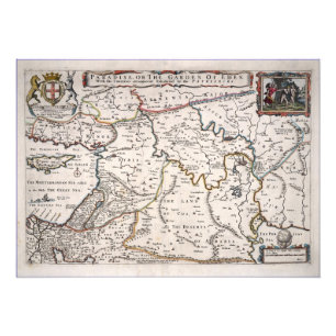 エデンのゴンドにある楽園の古代の地図 フォトプリント