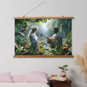 エデンの園のアダムとエバ 吊り下げ型タペストリー (寝室)
