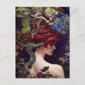 エデンの園の女性、木々とヘビ ポストカード (正面)