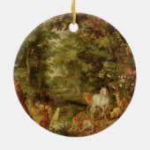 エデンの園; 背景Temptati セラミックオーナメント (裏面)