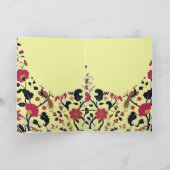 エデン飛んでいるバード、フラワーレッドブラックイエローフローラ シーズンカード (内部)