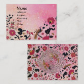 エデン/ガーデお洒落ン，ピンクの金ゴールドきらめき 名刺 (正面/裏面)