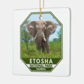 エトシャナショナルパークナミビアエレファントウォーター色 セラミックオーナメント (左)