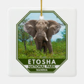 エトシャナショナルパークナミビアエレファントウォーター色 セラミックオーナメント (裏面)
