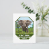 エトシャナショナルパークナミビアエレファントウォーター色 ポストカード (スタンド正面)
