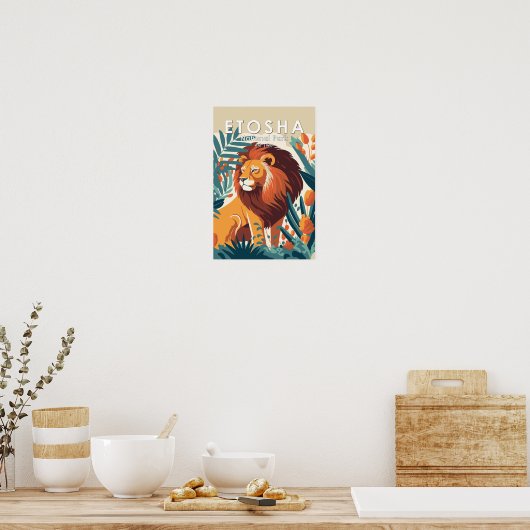 エトシャナショナルパークナミビアヴィンテージ ポスター (キッチン)