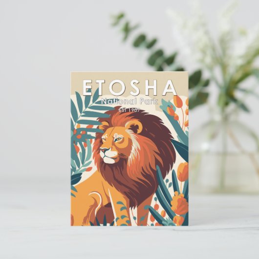 エトシャナショナルパークナミビアヴィンテージ ポストカード (スタンド正面)