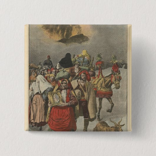 エトナ火山の噴火 缶バッジ (正面)