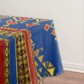 エトニカラフルックオーナメント-青と赤 テーブルクロス (インサイチュ)