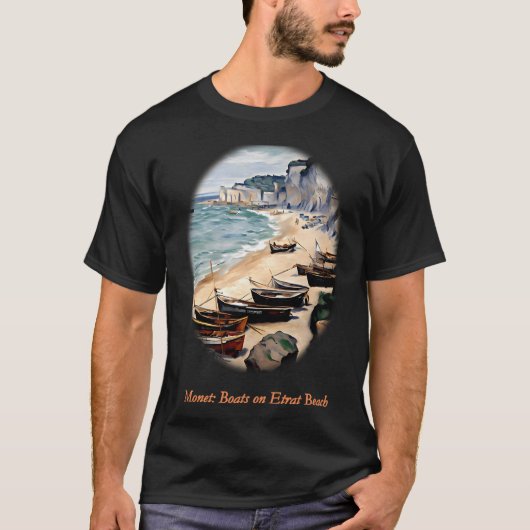 エトレタの海岸の船 Tシャツ (正面)