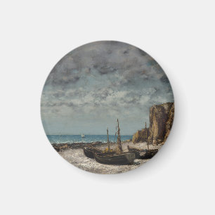 エトレタットビーチのボート – Gustave Courbet マグネット