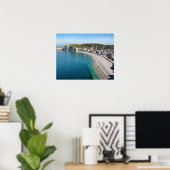 エトレッタの空中表示とそのビーチと村 ポスター (ホームオフィス)