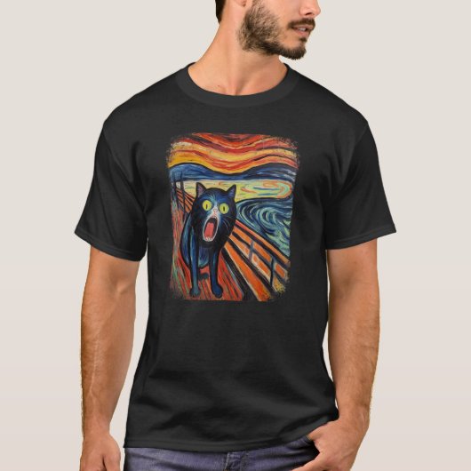 エドおもしろいバード表現主義ムンチアートによるCAT悲鳴 Tシャツ (正面)