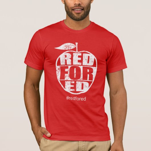 エドのための赤は先生の抗議を#redfored tシャツ (正面)