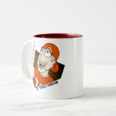 エドのマグが付いているマグを持って下さい! -右利き ツートーンマグカップ (正面左)