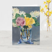 エドアルドマネ – ライラックとバラ カード (黄色い花)