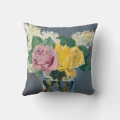 エドアルドマネ – ライラックとバラ クッション (裏面)