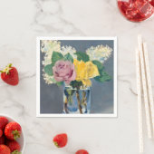 エドアルドマネ – ライラックとバラ スタンダードカクテルナプキン (インサイチュ)