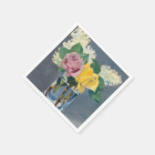 エドアルドマネ – ライラックとバラ スタンダードカクテルナプキン (角)